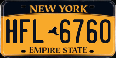 NY license plate HFL6760