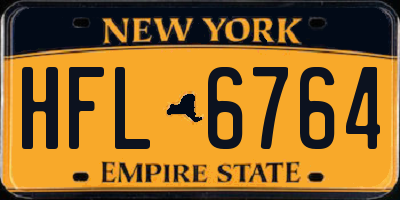 NY license plate HFL6764