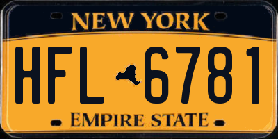 NY license plate HFL6781