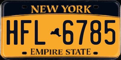 NY license plate HFL6785
