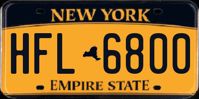 NY license plate HFL6800