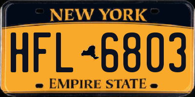 NY license plate HFL6803