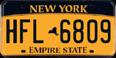 NY license plate HFL6809
