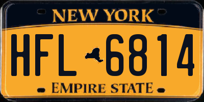 NY license plate HFL6814