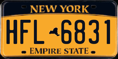 NY license plate HFL6831