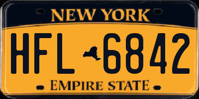 NY license plate HFL6842