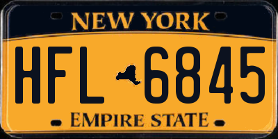 NY license plate HFL6845