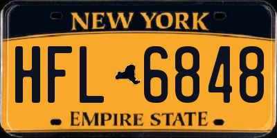 NY license plate HFL6848