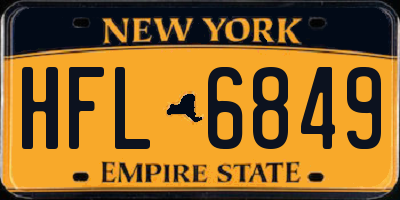 NY license plate HFL6849