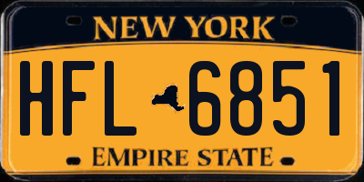 NY license plate HFL6851