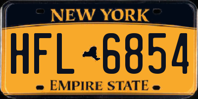 NY license plate HFL6854