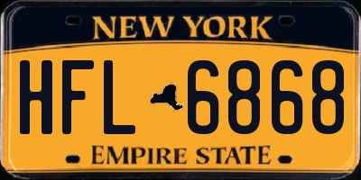 NY license plate HFL6868