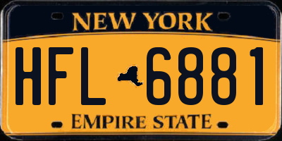 NY license plate HFL6881