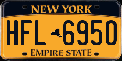 NY license plate HFL6950