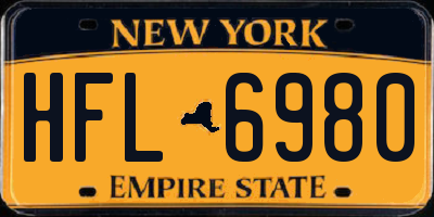NY license plate HFL6980