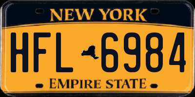 NY license plate HFL6984