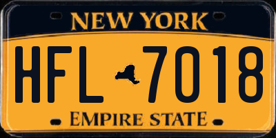 NY license plate HFL7018