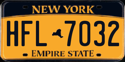 NY license plate HFL7032
