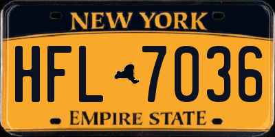 NY license plate HFL7036