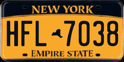 NY license plate HFL7038