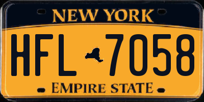 NY license plate HFL7058
