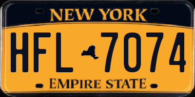 NY license plate HFL7074