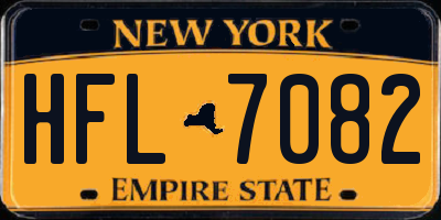 NY license plate HFL7082