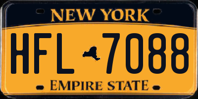 NY license plate HFL7088