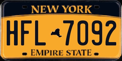NY license plate HFL7092