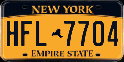 NY license plate HFL7704