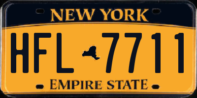 NY license plate HFL7711