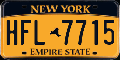 NY license plate HFL7715