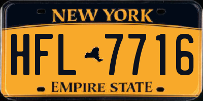 NY license plate HFL7716