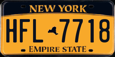 NY license plate HFL7718