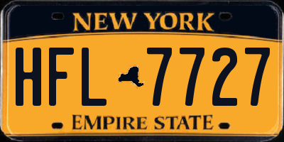 NY license plate HFL7727