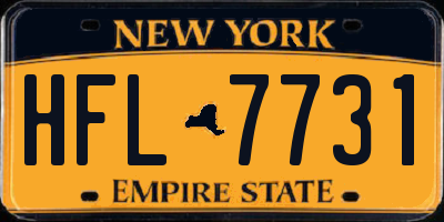 NY license plate HFL7731