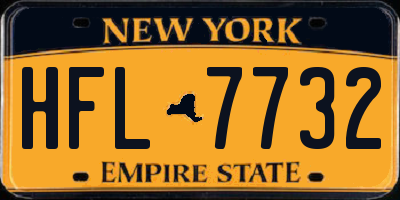 NY license plate HFL7732