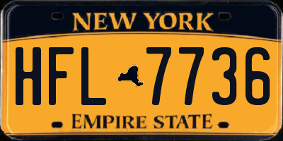 NY license plate HFL7736