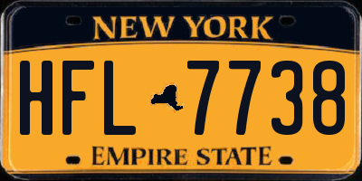 NY license plate HFL7738