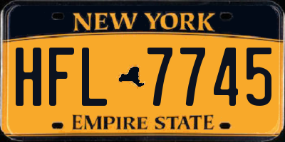 NY license plate HFL7745