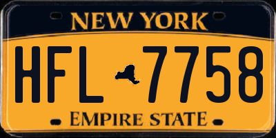 NY license plate HFL7758