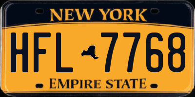 NY license plate HFL7768