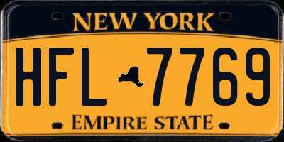 NY license plate HFL7769