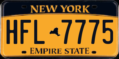 NY license plate HFL7775