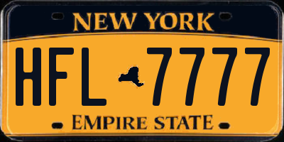 NY license plate HFL7777