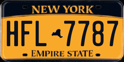 NY license plate HFL7787