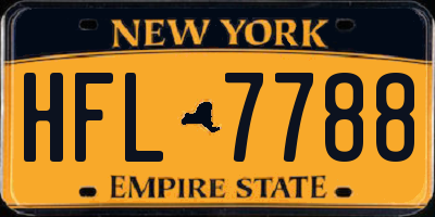 NY license plate HFL7788