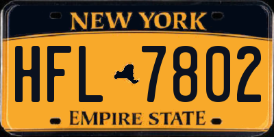 NY license plate HFL7802