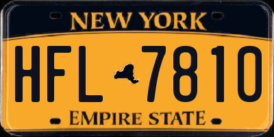 NY license plate HFL7810