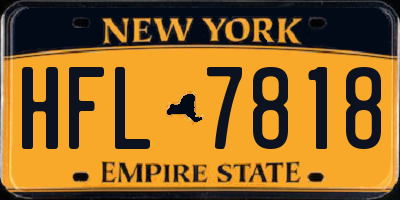 NY license plate HFL7818